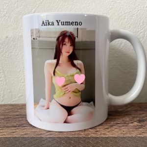夢乃あいか★【落札者だけのメイキング動画付き】オリジナルマグカップ＆撮影着用済 シースルーランジェリーセット